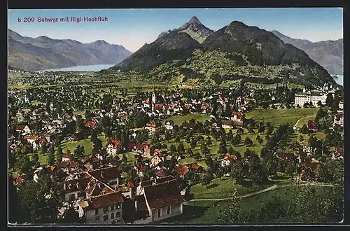 AK Schwyz, Ortsansicht mit Rigi-Hochfluh