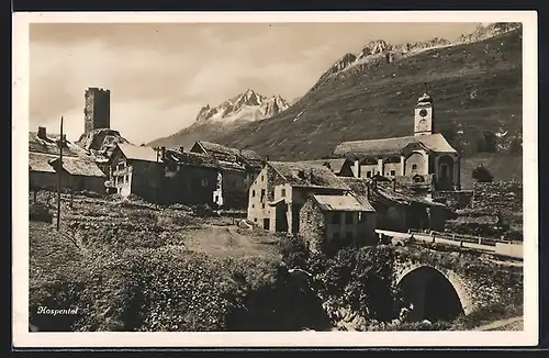 AK Hospental, Teilansicht mit Kirche