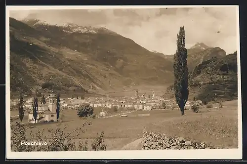 AK Poschiavo, Ortsansicht im Tal