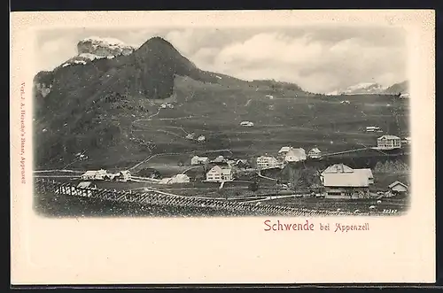 AK Schwende, Ortsansicht mit Bergen