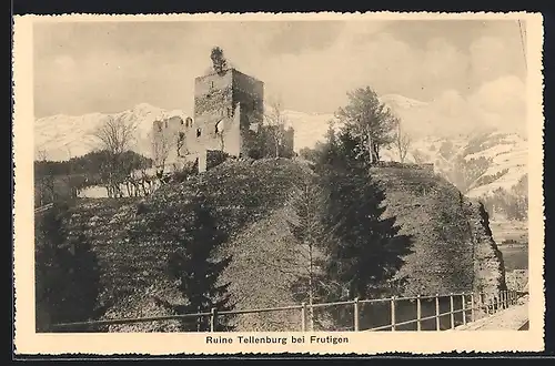 AK Frutigen, Blick auf die Ruine Tellenburg