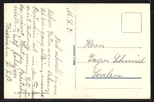 AK Herisau, Prot. Kirche mit Marktplatz