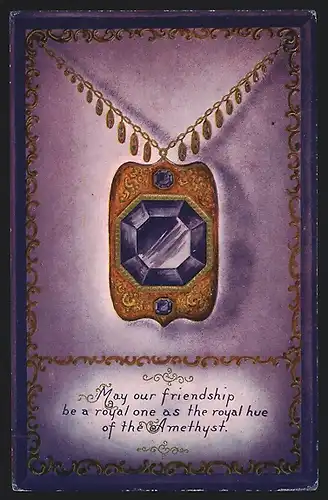 AK Kette mit Amethyst Edelstein, May our friendship be a royal one