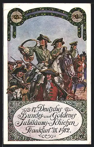 AK Frankfurt a. Main, 17. Deutsches Bundes- & goldenes Jubiläums-Schiessen 1912, Schützen