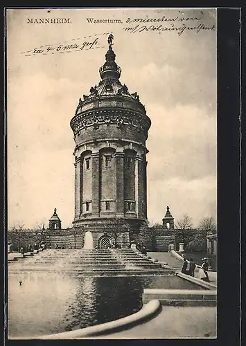 AK Mannheim, Treppenaufgang zum Wasserturm