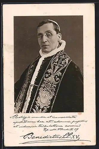 AK Papst Benedikt XV., Portrait