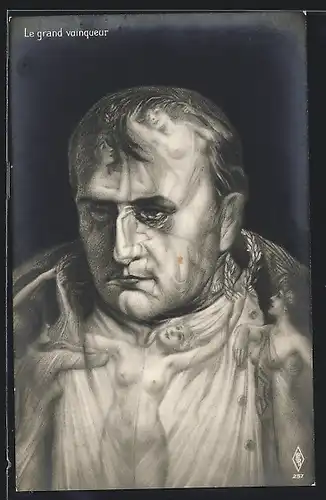 AK Napoleon, Portrait gebildet aus Frauenkörpern, Metamorphose