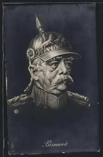 Künstler-AK Bismarck in Uniform