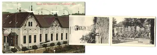 Leporello-AK Bad Rothenfelde am Teutoburger Wald, Kursaal, Aussichtsturm, Wandelhalle am alten Gradierwerk