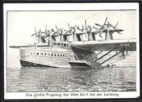 AK Risenflugboot Dorniern Do X, Wasserflugzeug bei der Landung