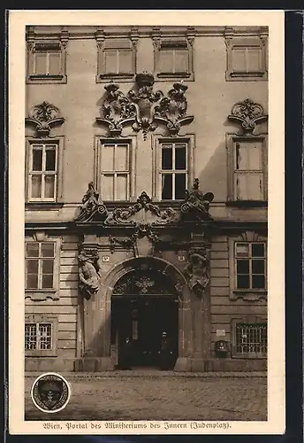 AK Deutscher Schulverein NR 358: Wien, Portal des Ministeriums des Inneren am Judenplatz