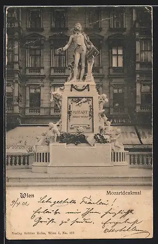 AK Wien, Mozartdenkmal mit Putten