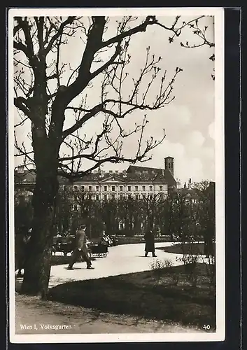 AK Wien, Volksgarten im Winter