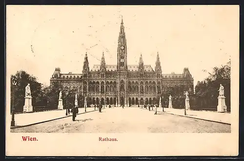 AK Wien, Strassenpartie am Rathaus