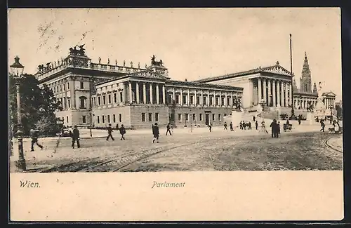 AK Wien, Parlament mit Passanten