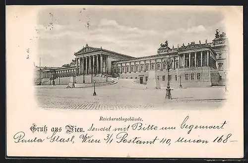 AK Wien, Blick zum Reichsrathsgebäude