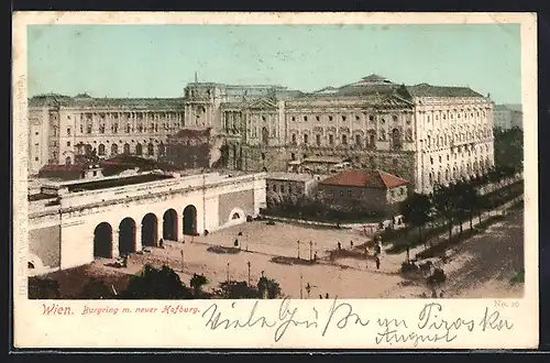 AK Wien, Hofburg, Burgring m. neuer Hofburg