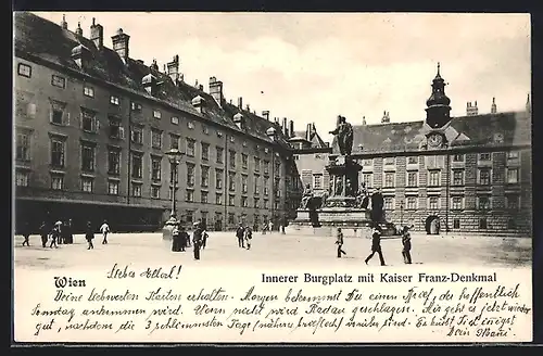 AK Wien, Hofburg, Innerer Burgplatz mit Kaiser Franz-Denkmal