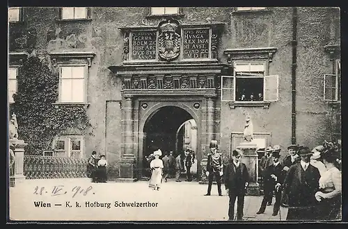 AK Wien, K. K. Hofburg, Schweitzertor