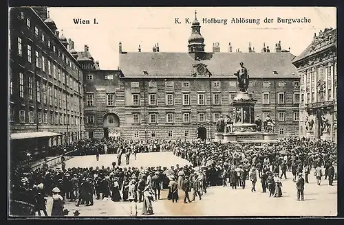 AK Wien, Hofburg, Ablösung der Burgwache