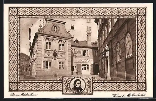 AK Wien, Drei Mäderlhaus in der Mölkerbastei, Franz Schubert
