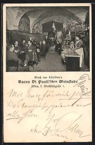 AK Wien, Scholdan`s Baron Di Pauli`sche Weinstube, Wallfischgasse 7, Interieur