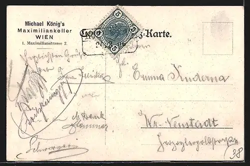 AK Wien, Maximilian-Keller, Speisezimmer, Maximilianstr. 2