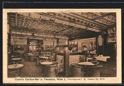 AK Wien, Colini`s Carlton-Bar und Teesalon, Führichgasse 1