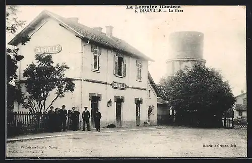 AK Diarville, La Gare, Bahnhof