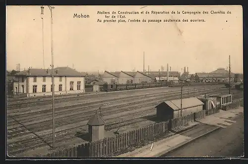 AK Mohon, Ateliers de Construction et de Réparation de la Compagnie des Chemins de fer de l`Est..., Bahnhof