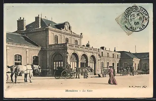 AK Moulins, La Gare, Bahnhof
