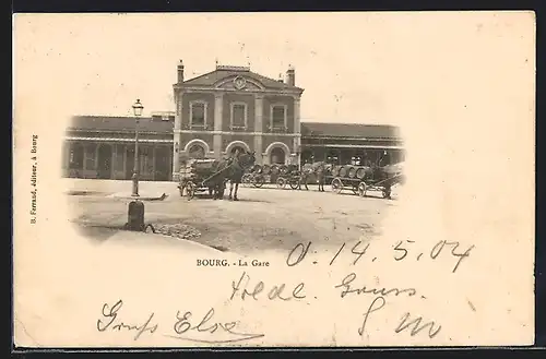 AK Bourg, La Gare, Bahnhof