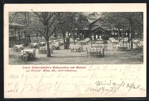 AK Wien, Jakob Bückeshäuser`s Restauration und Meierei Zur Gloriette