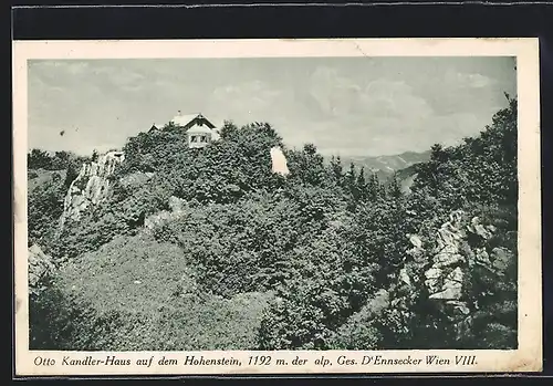 AK Wien, Otto Kandler-Haus der alp. Ges. D`Ennsecker auf dem Hohenstein