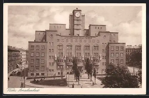 AK Wien, Amalienbad aus der Vogelschau