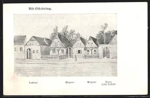 Künstler-AK Wien-Alt-Ottakring, Häuser von Lackner, Wagner und Hübel