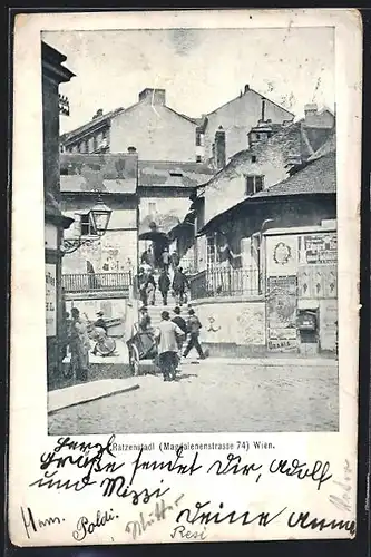 AK Wien, Gasthaus Ratzenstadl in der Magdalenenstrasse 74