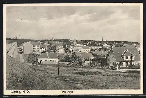 AK Wien-Liesing, Ortspanorama aus der Vogelschau