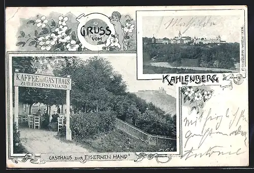 AK Wien, Kaffee und Gasthaus Zur Eisernen Hand am Kahlenberg, Josef Kaltenbrunner