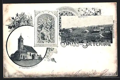 AK Wien-Sievering, Sieveringer Kapelle, Blick über den Kasgraben