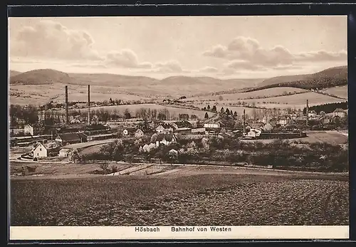 AK Hösbach-Bahnhof, Panoramablick von Westen