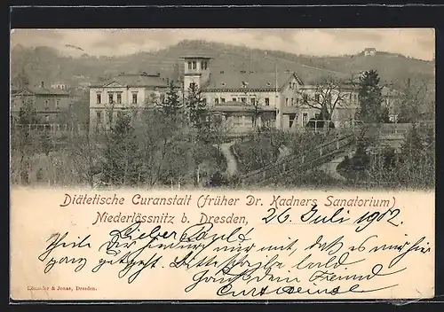 AK Niederlössnitz b. Dresden, Diätetische Kuranstalt, Dr. Kadners Sanatorium