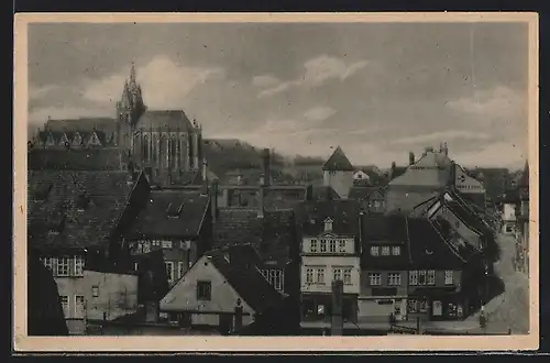 AK Erfurt, Blick über die Dächer zum Dom