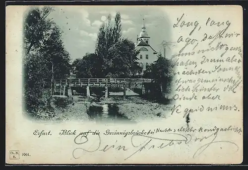 AK Erfurt, Blick auf die Gerinnigsbrücke