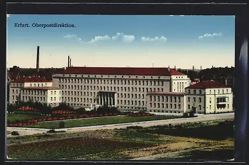 AK Erfurt, Oberpostdirektion gegen blauen Himmel