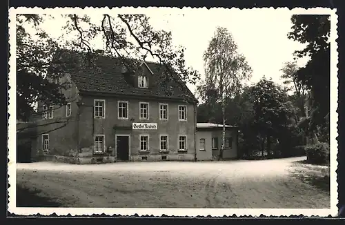 AK Reudnitz /Dahlener Heide, Gasthaus Reudnitz mit Bäumen