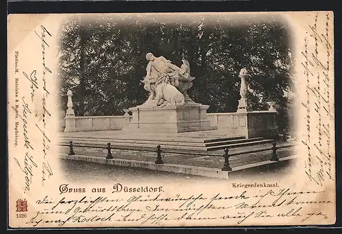 AK Düsseldorf, Am Kriegerdenkmal