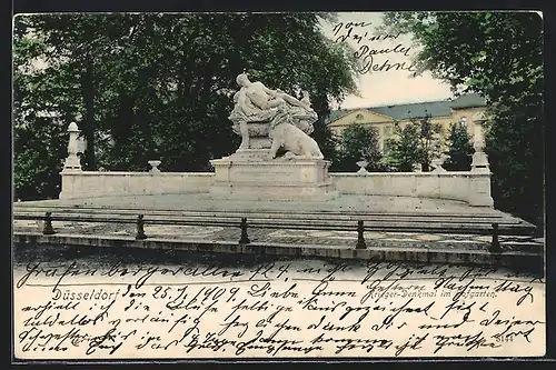 AK Düsseldorf, Krieger-Denkmal im Hofgarten