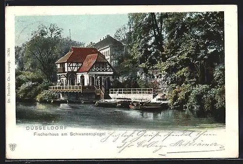 AK Düsseldorf, Fischerhaus am Schwanenspiegel