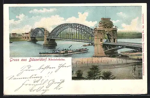 AK Düsseldorf, Die Rheinbrücke